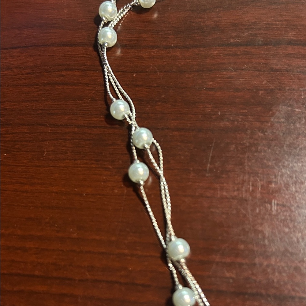 Lia Sophia Silver Necklace with Pearls - Picture 2 of 4